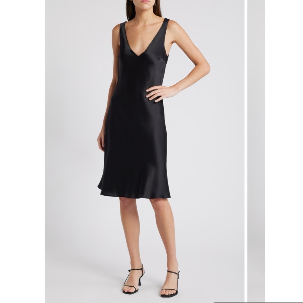 Reformation Lila Black Silk Midi Dress